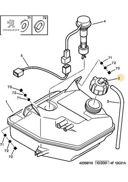 Yedek Su Depo Kapaği Peugeot Cıtroen, Peugeot 1306.F3