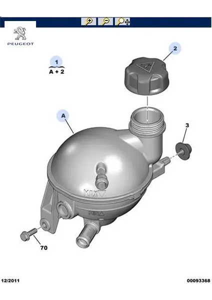 Yedek Su Deposu 308 Peugeot Cıtroen, Peugeot 1323.AH