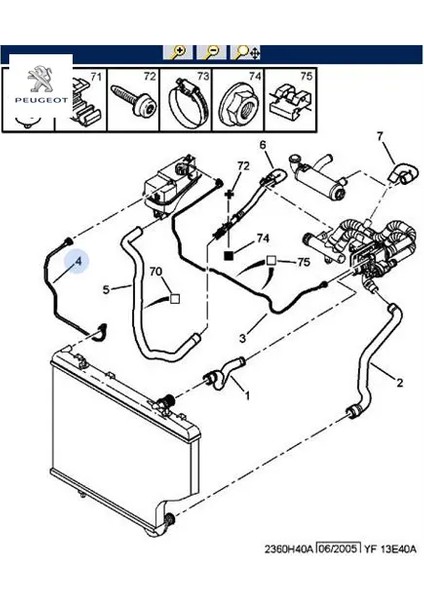 Yedek Su Depo Hortumu Peugeot 1323.S6