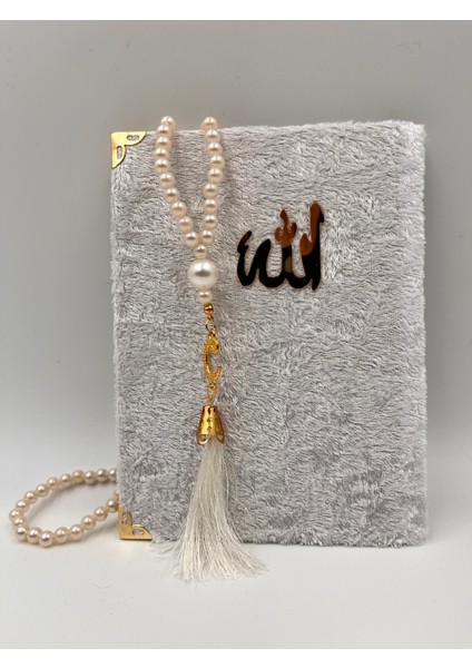 10 Adet Karışık Hediyelik Jelatinde Kadife Yasin Cüzü ve Inci Tesbih Seti(Mevlid-Umre)