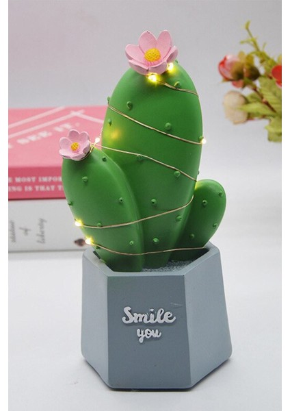 Sevimli Kaktüs LED Işıklı Dekoratif Masa Lambası, Şık ve Renkli Aydınlatma fırsatları