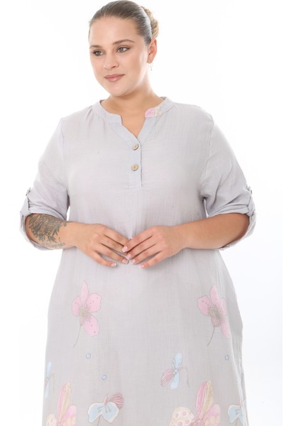 Kadın Dokuma Viskon Baskılı Büyük Beden Elbise fiyatları