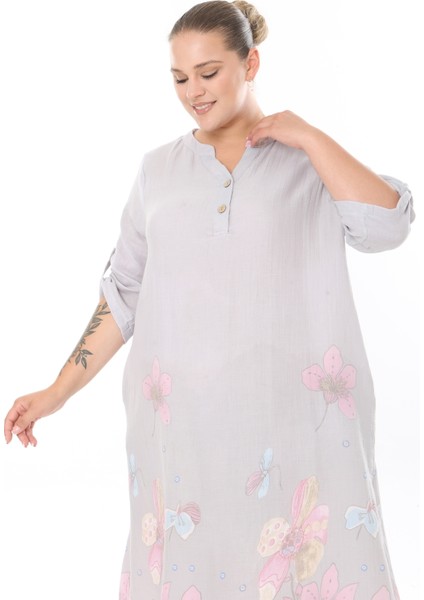 Kadın Dokuma Viskon Baskılı Büyük Beden Elbise modelleri