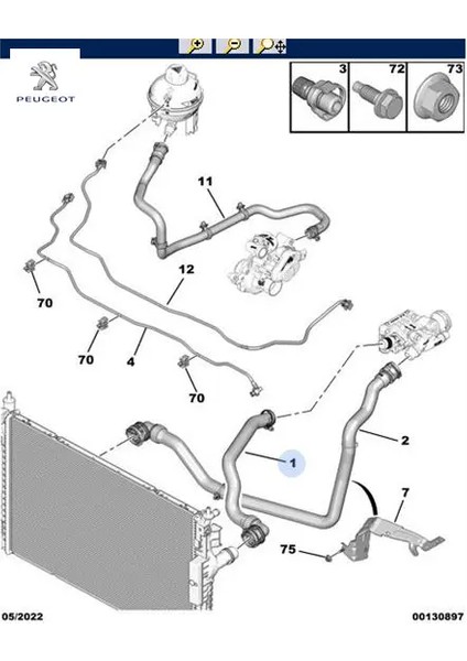 Su Hortumu 308-508-3008-5008-EXPERT Iv-Partner Vu-Rifter-Traveller-Berlingo Vp/vu-Jumpy Iv-C4 Pcs