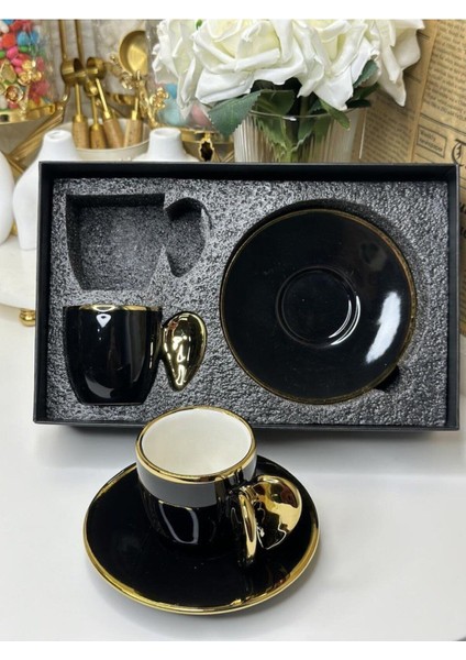 Iki Kişilik Melek Kanatlı Türk Kahvesi Fincanı, Şık ve Zarif Tasarım