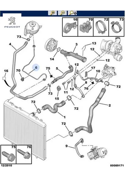 Yedek Su Depo Hortumu 308 3008 5008 Rcz Ep3 Ep6