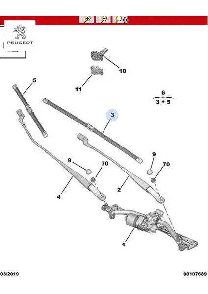 Silecek Süpürgesi Sol 208-2008-PARTNER TEPEE/1608392780/1613158180/PEUGEOT