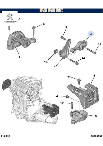 Motor Takozu 208-2008-301-C3-C4 1.2VTI/EB2