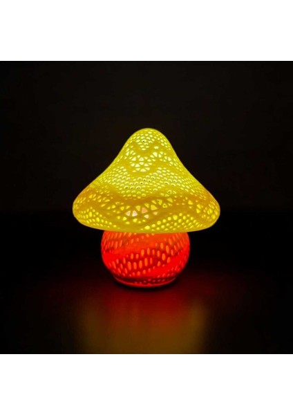 Fosforlu Mantar Tasarımlı Renkli Masa Lambası, Şık ve Işıltılı Dekorasyon Parçası fiyatları
