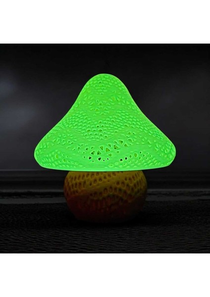 Fosforlu Mantar Tasarımlı Renkli Masa Lambası, Şık ve Işıltılı Dekorasyon Parçası modelleri