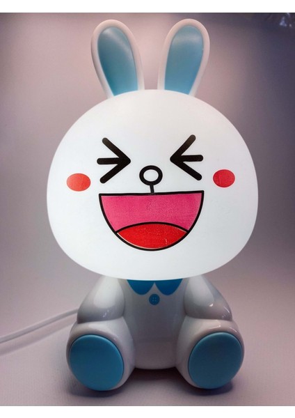 Mavi Tavşan Lambası Gri Tasarım, Şık ve Odaya Renk Katıyor