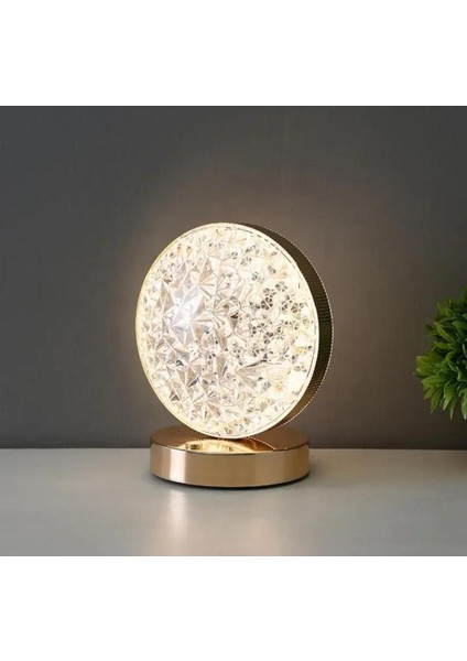 Şarjlı Yuvarlak Dokunmatik Masa Lambası, Beyaz, Şık ve Modern Tasarım fiyatları