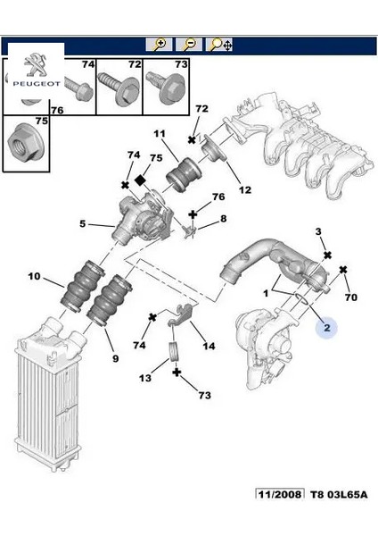 Turbo Hortum Ara Conta 206-307-C3 1.6hdi