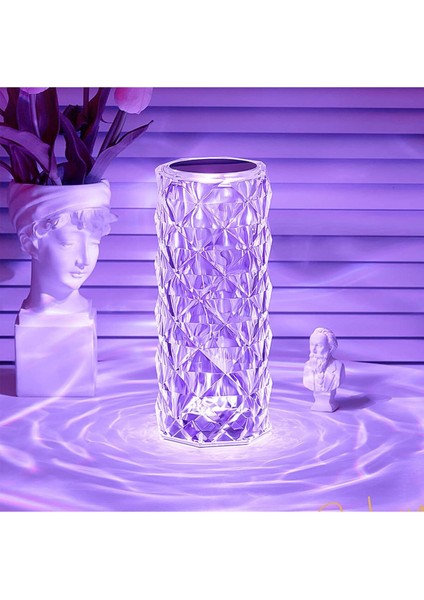 Turuncu Kristal Görünümlü LED Masa Lambası, Zarif ve Şık Dekorasyon Aksesuarı fiyatları