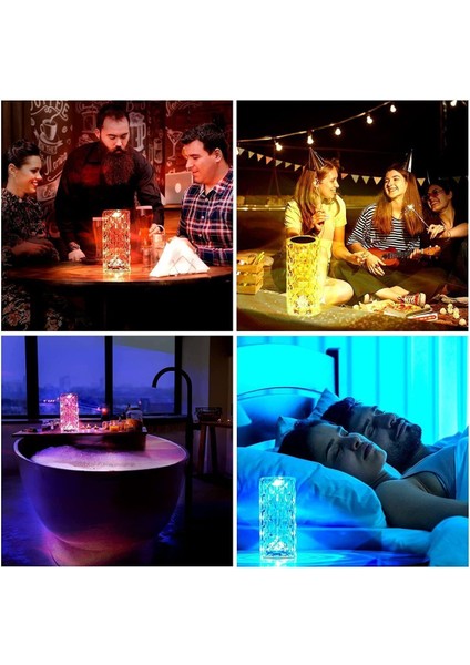 Turuncu Kristal Görünümlü LED Masa Lambası, Zarif ve Şık Dekorasyon Aksesuarı fırsatları