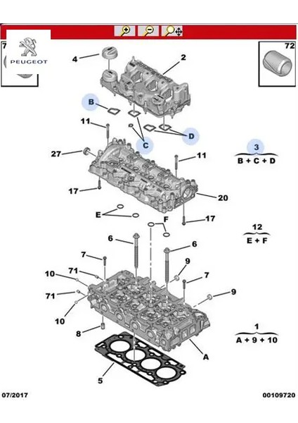 Külbütör Kapak Contasi 2008-208-3008-301-308-5008-EXPERT Iv-Partner-Rifter-Traveller-C3-C4 DV5R