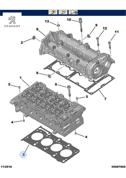 Silindir Kapak Contasi 2ç Fiorino-Bipper 1.3jtd E5