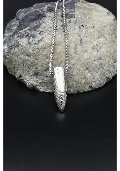 Mermi Modelı Kolye Paslanmaz Çelik Zincir 2mm 902093