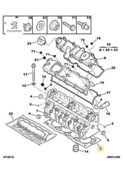 Silindir Kapak Contasi 1.46 PARTNER-206 Dw8