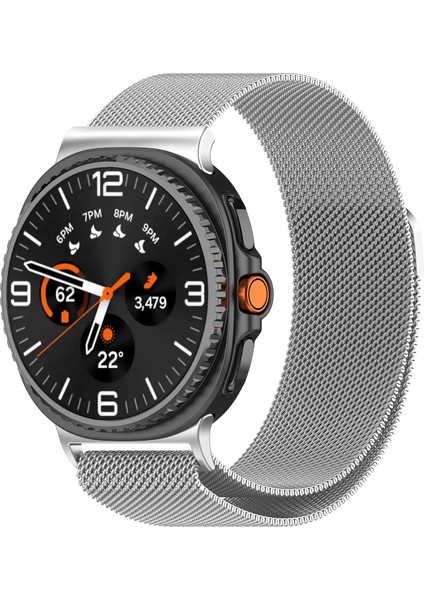 Galaxy Watch 8 / Watch 8 Classic (40 mm / 44 mm / 46 mm) Uyumlu Manyetik Milanese Mesh Hasır Paslanmaz Çelik Kordon – Unisex