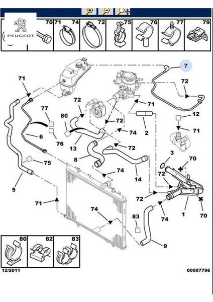 Yedek Su Depo Hortumu Partner DW8B Peugeot 1323.24