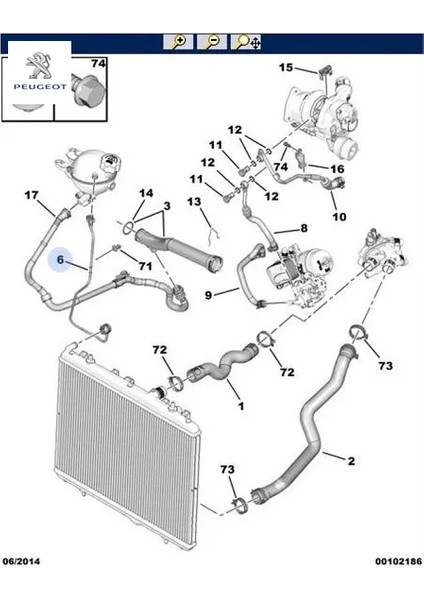 Yedek Su Depo Hortumu 207 208 2008 C3 1.6 16V