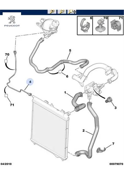 Yedek Su Depo Hortumu 1007-207 1.4 Peugeot 1351.LY 9825555680