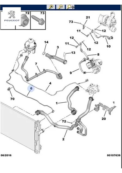 Yedek Su Depo Hortumu Rifter Peugeot 9677186380