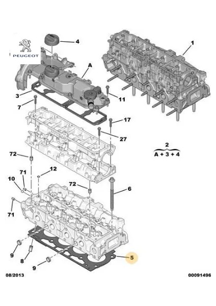Silindir Kapak Contasi Euro 5 DW6C 1 Tirnak 1.35
