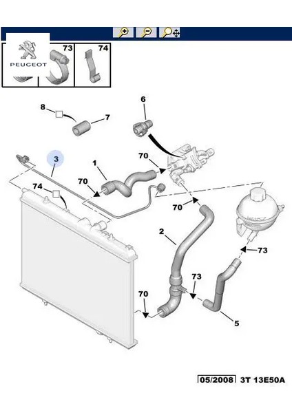 Yedek Su Depo Hortumu 206+ Peugeot 1323.Z6