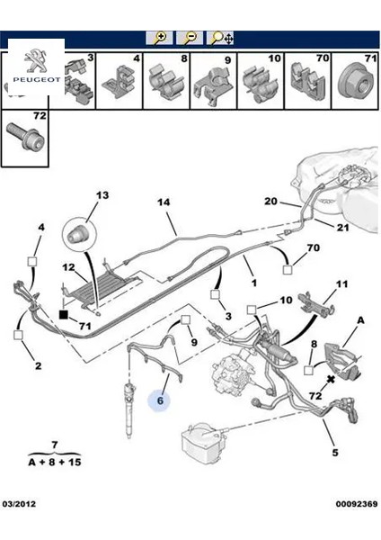 Enjektör Yakit Hortumu 1007 207 307 308 DV6TED