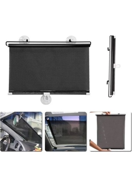 Araç Ev Ofis Katlanabilir Araç Oto Ön Cam Güneşlik Branda 58X125CM Siyah