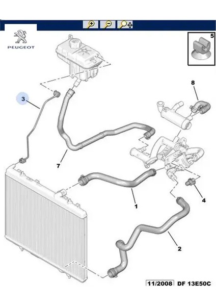 Yedek Su Depo Hortumu 407 1.6hdi Peugeot 1323.EG