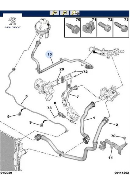 Yedek Su Depo Hortumu//peugeot Peugeot 9673473980