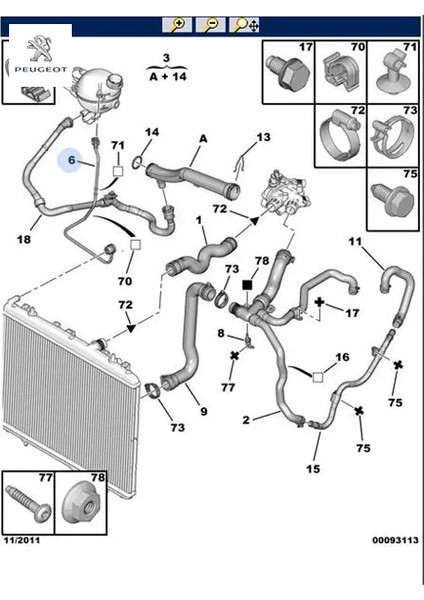 Yedek Su Depo Hortumu Peugeot 1323.V4