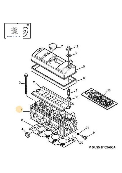 Silindir Kapak Contasi 206 TU3JP Peugeot Fıat, Cıtroen, Peugeot 0209.CK