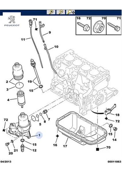 Yag Soğutucusu 206/207/307 TU5JP4 Peugeot 1103.P3