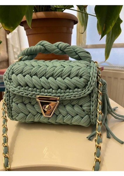 El Yapımı Yeşil Fıstık Model Omuz ve Çapraz Kullanım Şık Çanta indirimleri