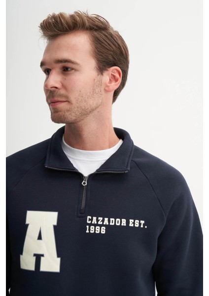 Lacivert Erkek Sweatshirt 53860 modelleri