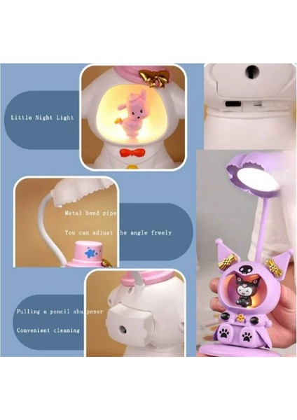 Katlanabilir LED Masa Lambası, USB Şarjlı, Şık ve Sevimli Tasarım Siyah modelleri