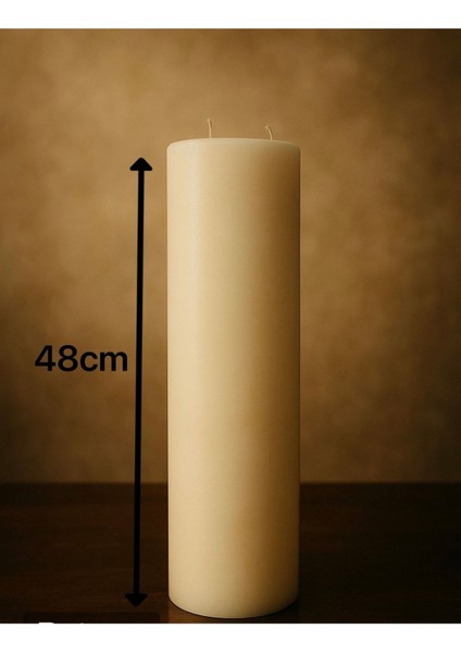 Dev Boy 48CM 5kg Özel Yapım Baton Sütün Hediyelik Dekoratif Mum