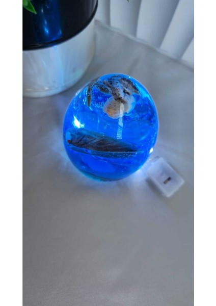Mavi Deniz Esintili Epoksi Işık Küresi Gece Lambası, Sıcak Atmosfer Yaratır modelleri