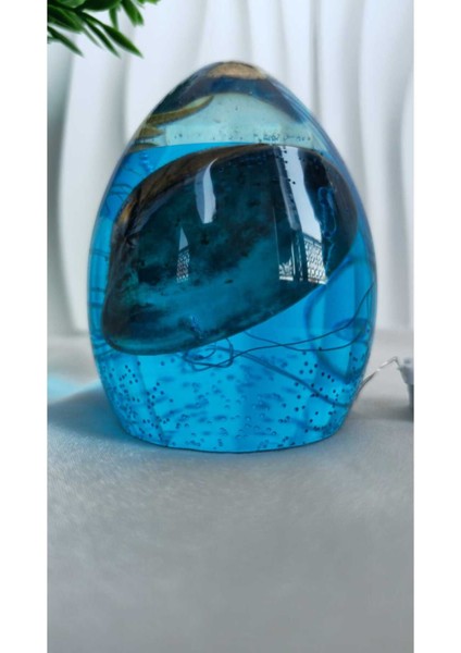 Mavi Deniz Esintili Epoksi Işık Küresi Gece Lambası, Sıcak Atmosfer Yaratır fırsatları