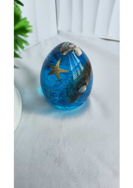 Mavi Deniz Esintili Epoksi Işık Küresi Gece Lambası, Sıcak Atmosfer Yaratır