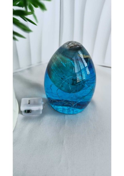 Mavi Deniz Esintili Epoksi Işık Küresi Gece Lambası, Sıcak Atmosfer Yaratır