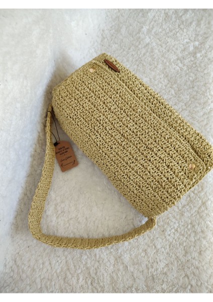 Haki Renkli Şık Hasır Omuz Çantası, Günlük Kullanıma Uygun. fiyatları