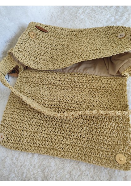 Haki Renkli Şık Hasır Omuz Çantası, Günlük Kullanıma Uygun. indirimleri