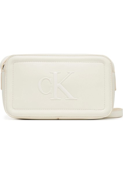 Kadın Bold Ck Logolu Beyaz Kamera Çanta LV04F3220G-FUP
