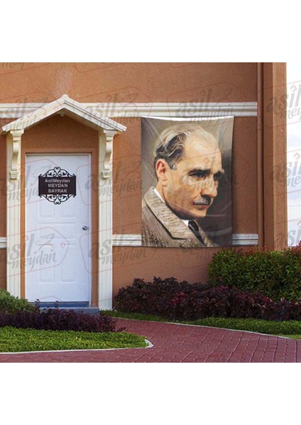 Gazi Mustafa Kemal Atatürk Yan Portre Sivil Raşel Kumaş 100 x 150 cm