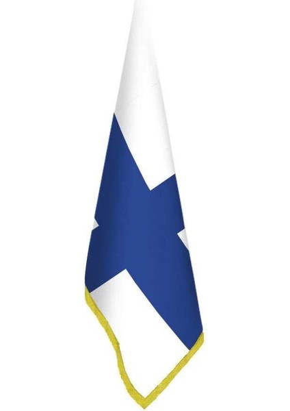 Finlandiya Bayrağı - Ofis - Makam -Toplantı Odaları - Saçaklı Makam Bayrağı